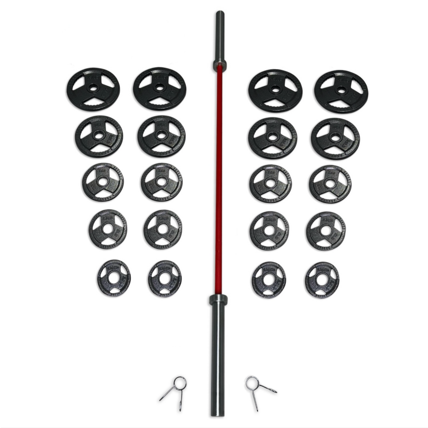 155kg Cast Iron Tri-Grip Barbell Set
