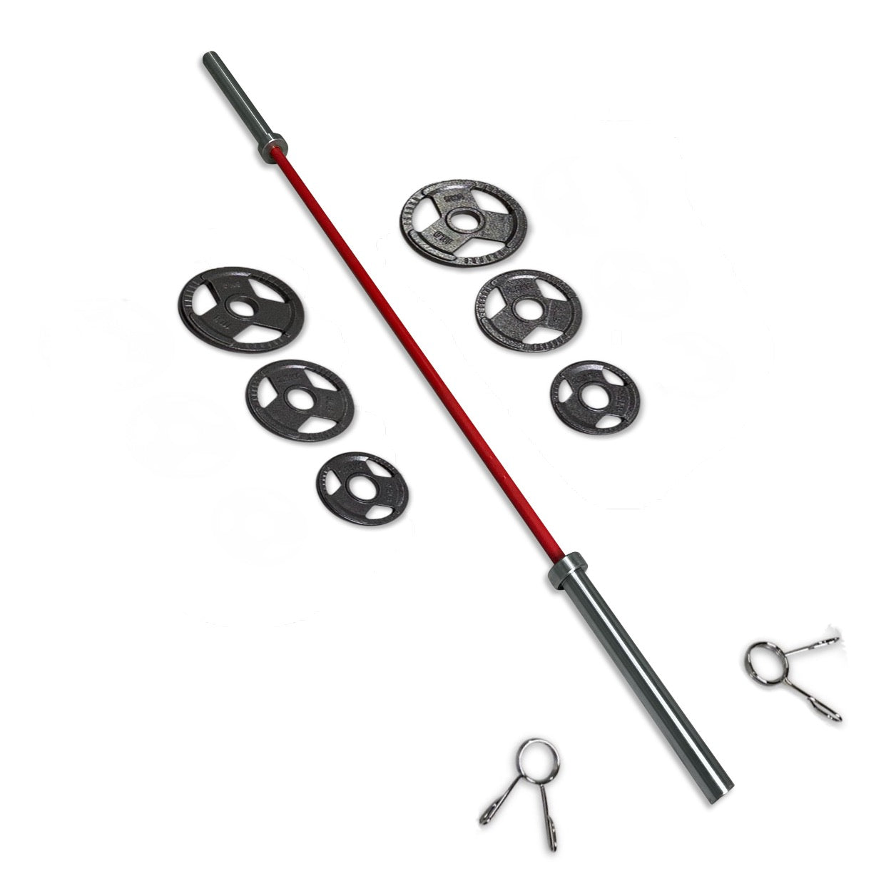 25-37.5kg Cast Iron Tri-Grip Barbell Set