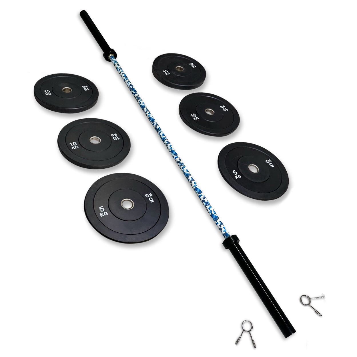 68-80kg Bumper Barbell Set