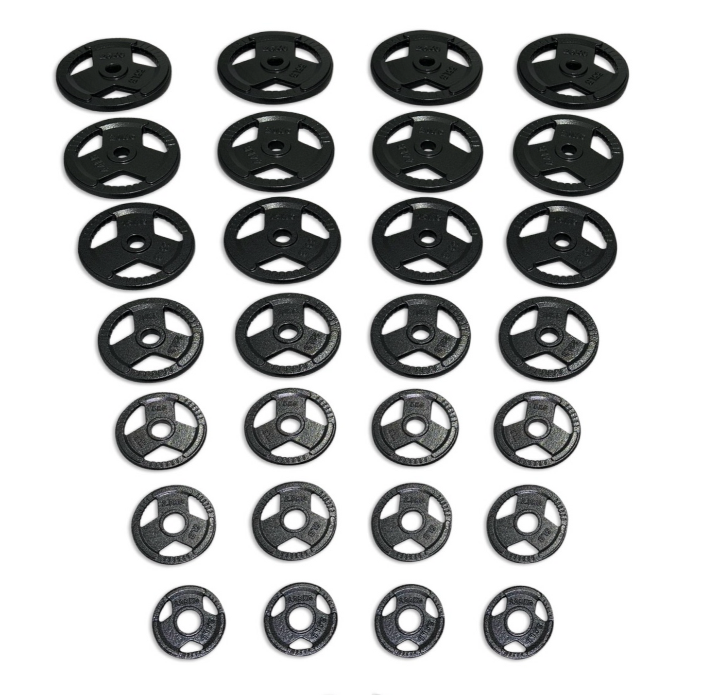 315kg Cast Iron Tri-Grip Plates Set