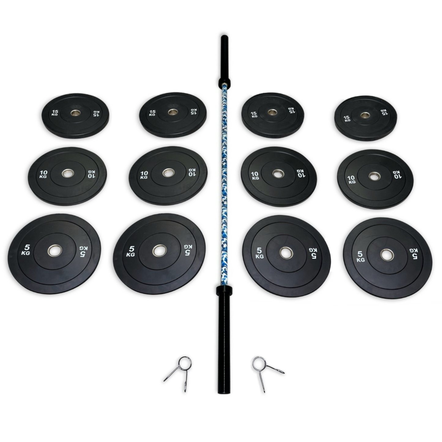 128-140kg Bumper Barbell Set