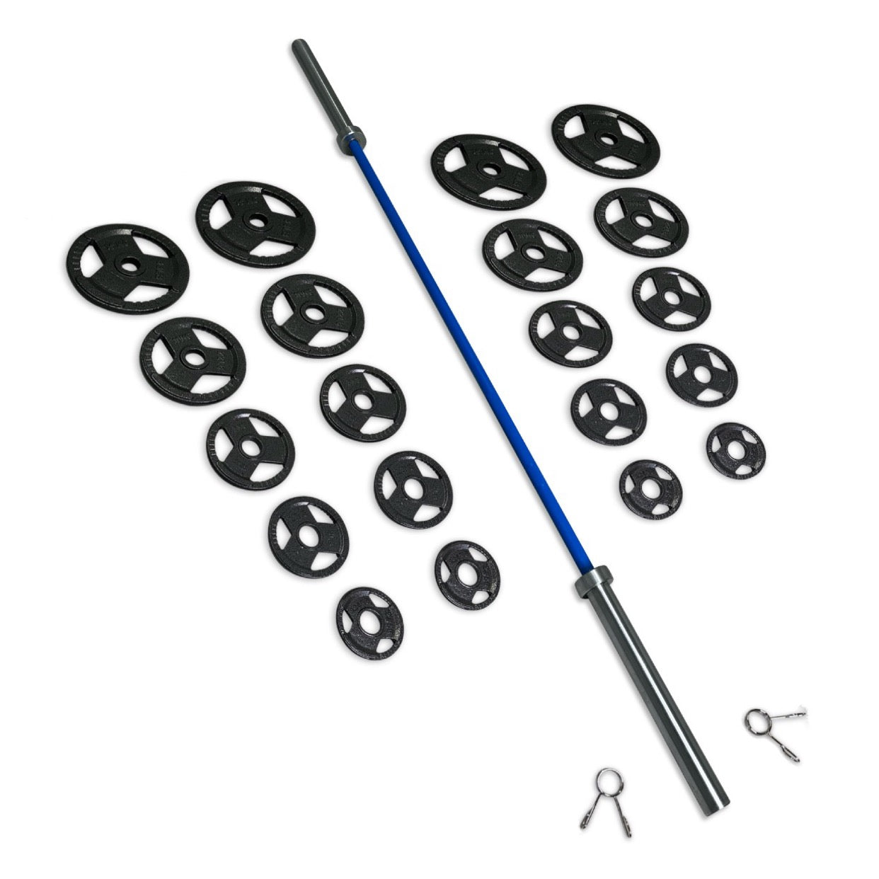 155kg Cast Iron Tri-Grip Barbell Set