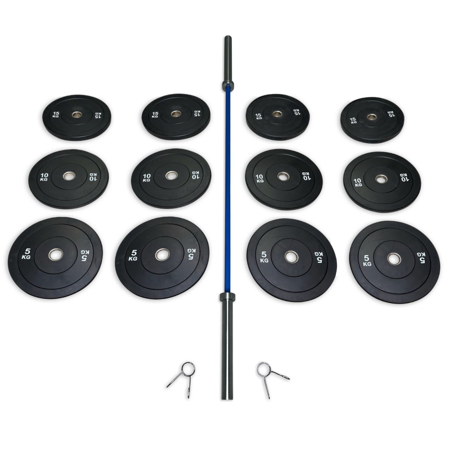 128-140kg Bumper Barbell Set