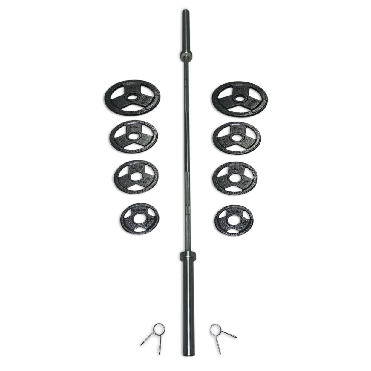 45-57.5kg Cast Iron Tri-Grip Barbell Set