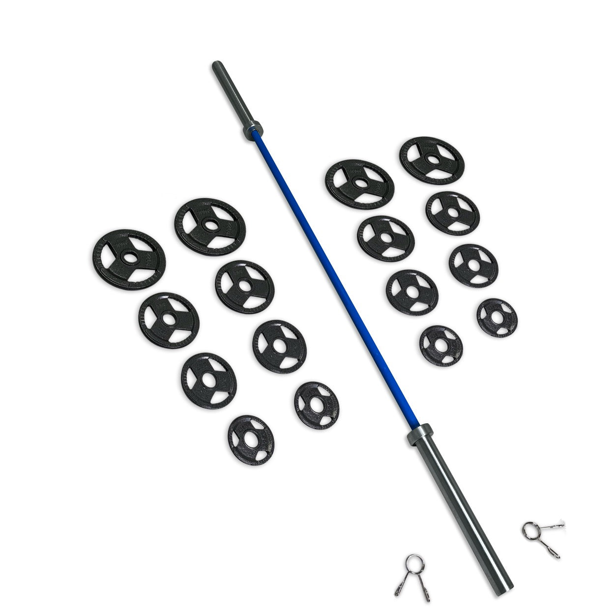 95kg Cast Iron Tri-Grip Barbell Set