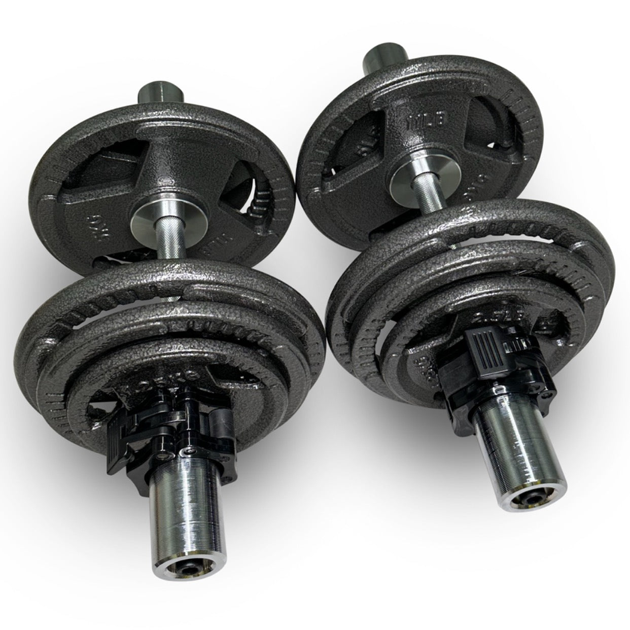 2x 25kg Olympic 2” Adjustable Dumbbells Set