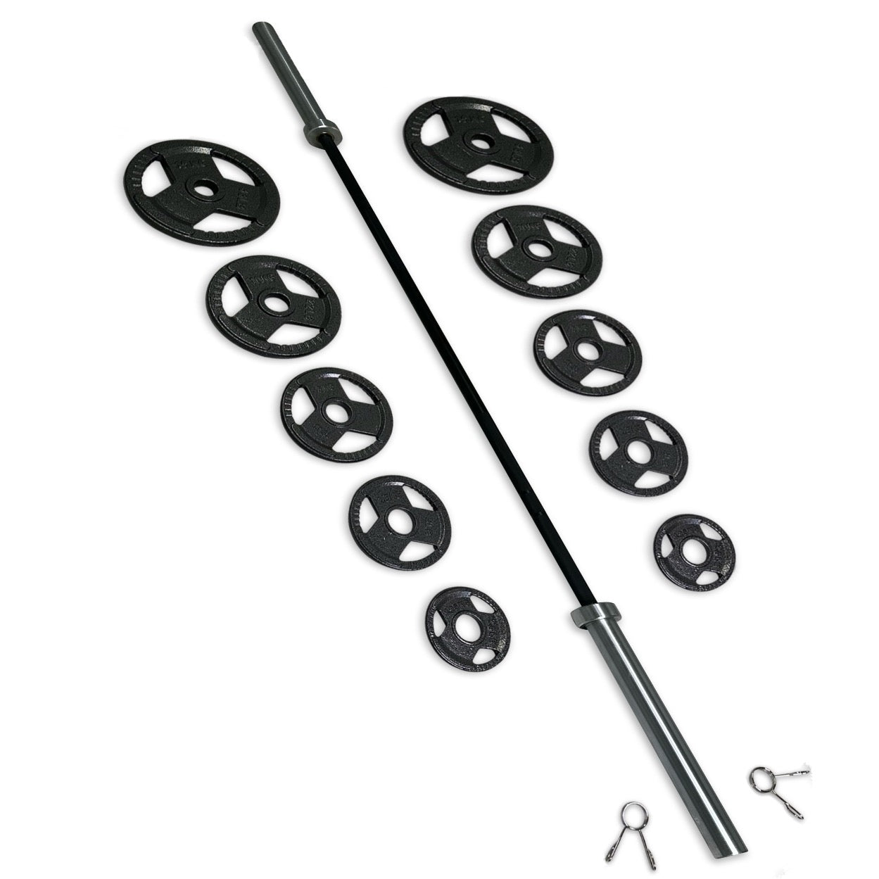 75-87.5kg Cast Iron Tri-Grip Barbell Set