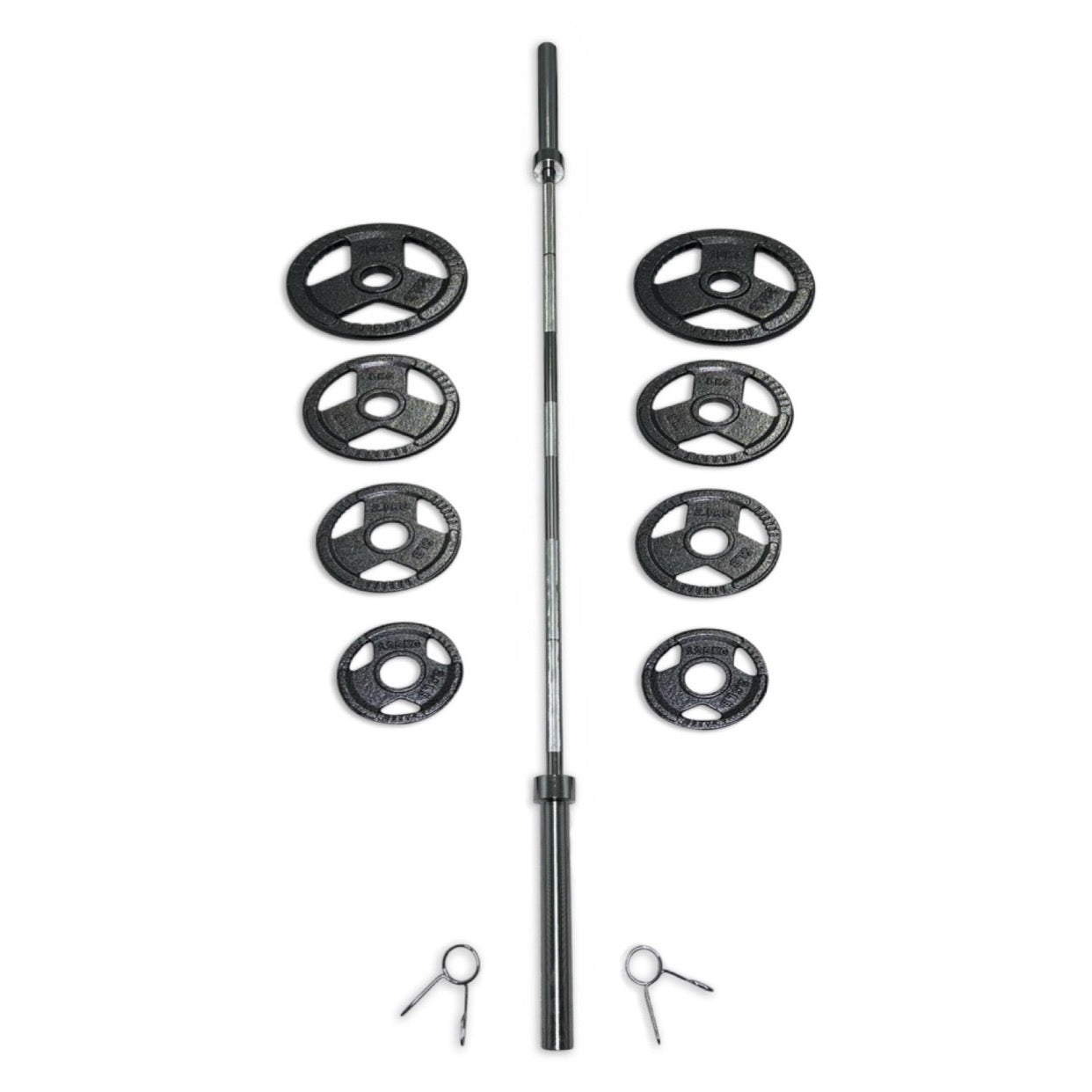 45-57.5kg Cast Iron Tri-Grip Barbell Set