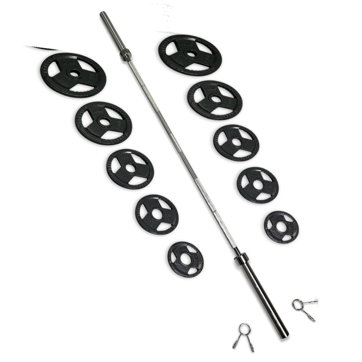 75-87.5kg Cast Iron Tri-Grip Barbell Set