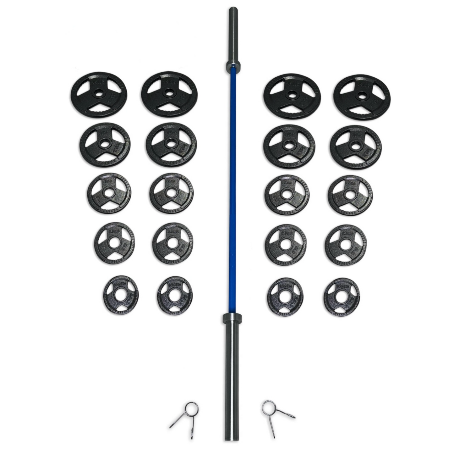 155kg Cast Iron Tri-Grip Barbell Set