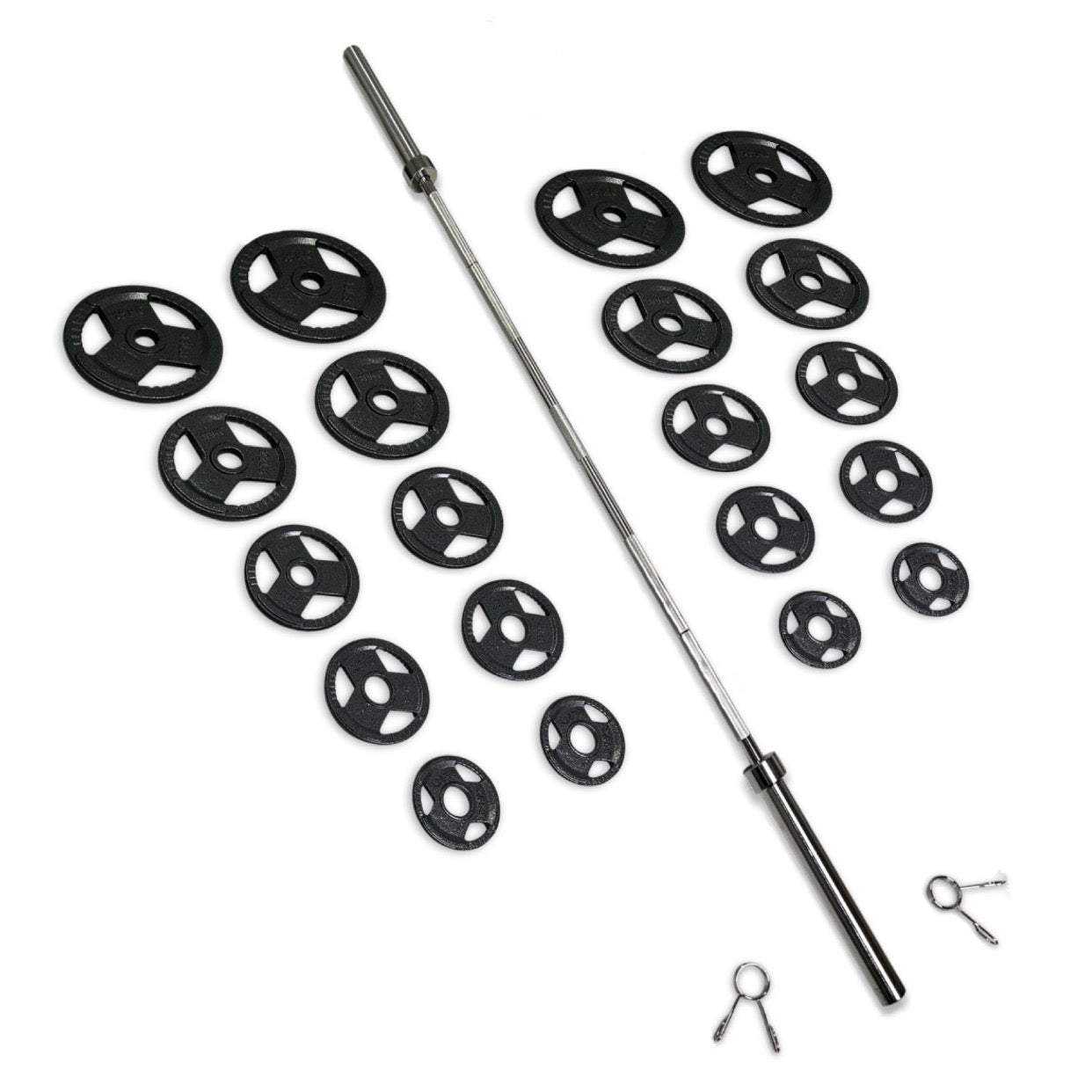 155kg Cast Iron Tri-Grip Barbell Set
