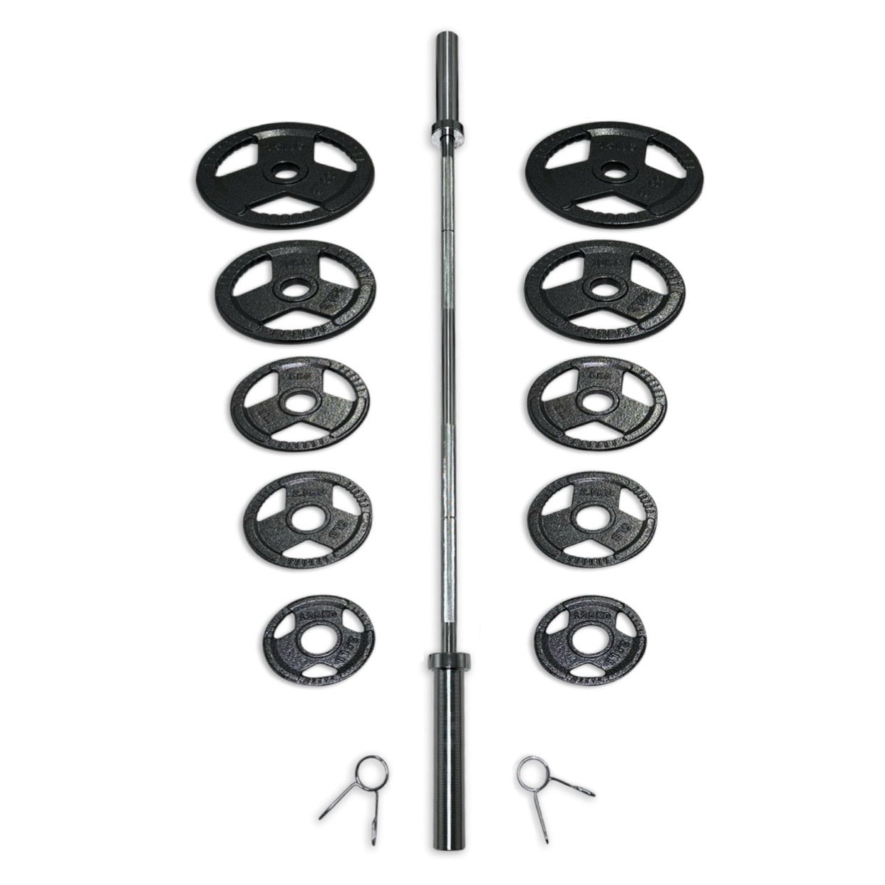 75-87.5kg Cast Iron Tri-Grip Barbell Set