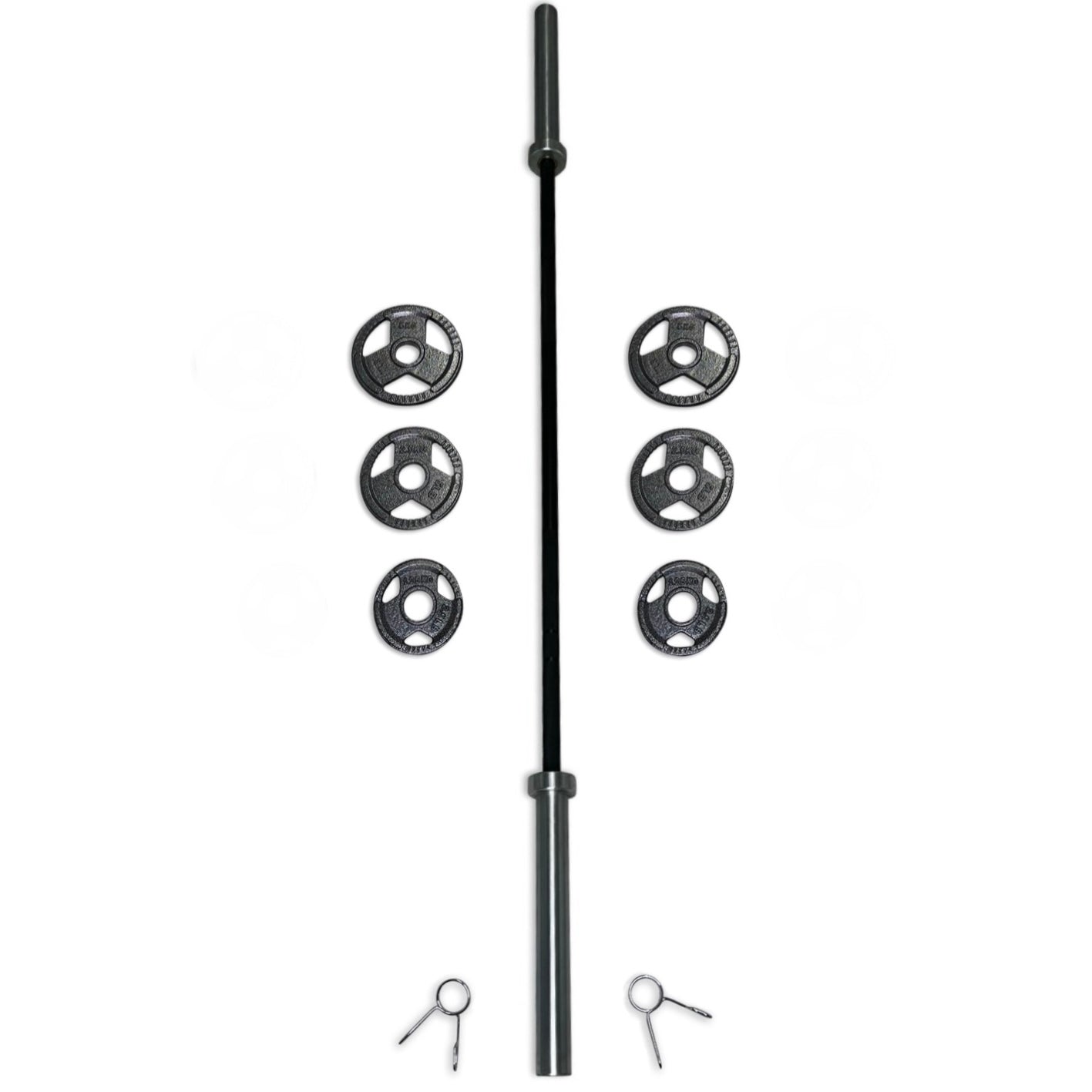 25-37.5kg Cast Iron Tri-Grip Barbell Set