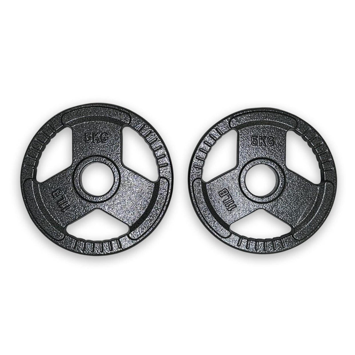2x 5kg Cast Iron Tri-Grip Plates