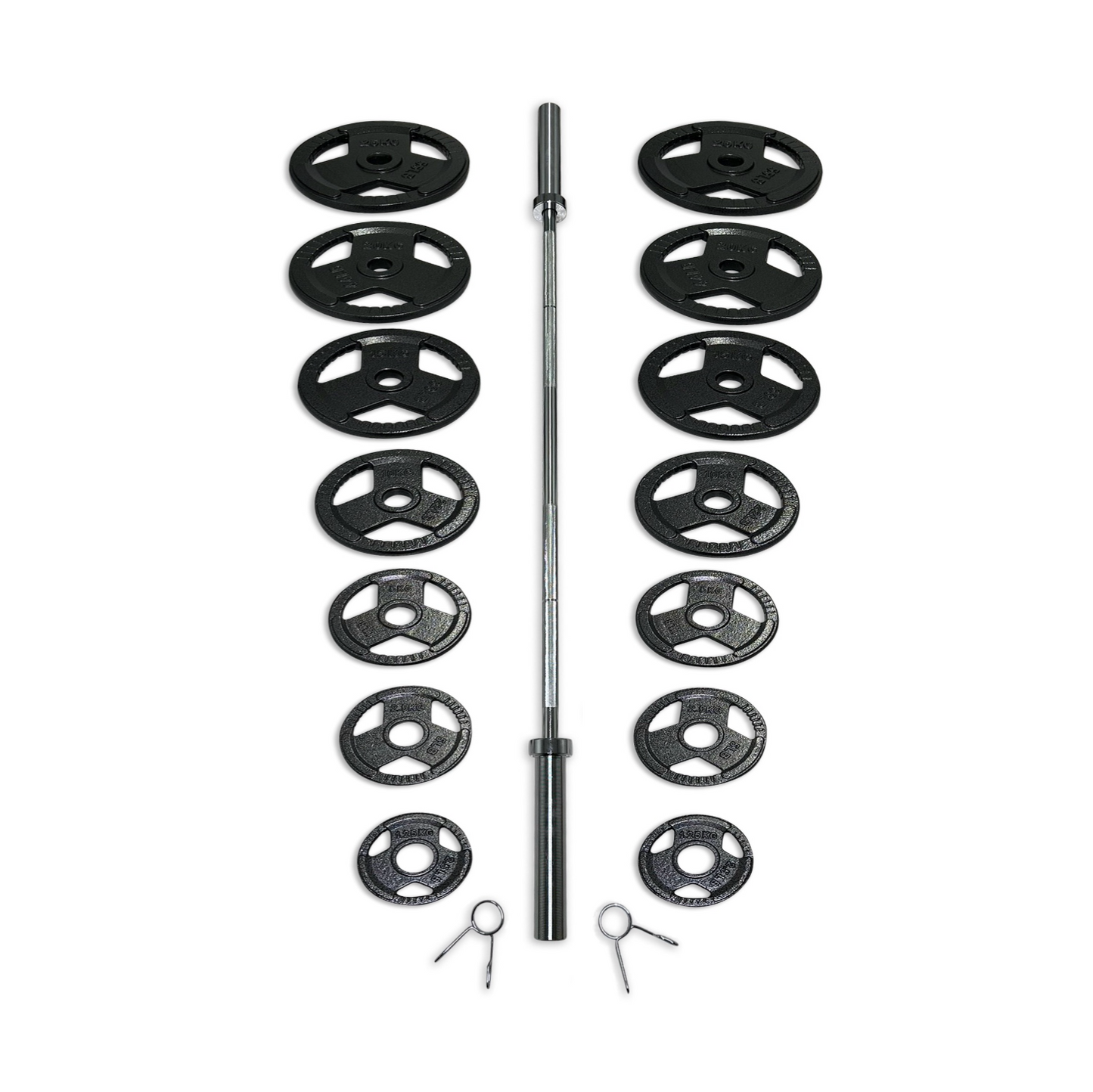 165-177.5kg Cast Iron Tri-Grip Barbell Set
