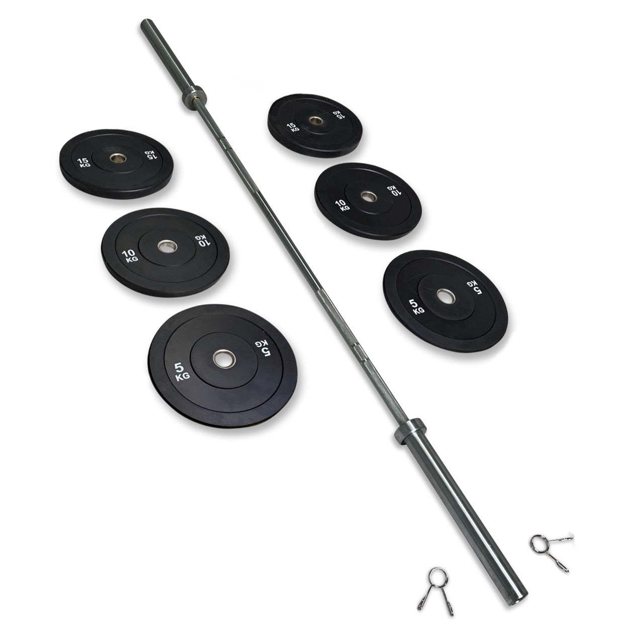 68-80kg Bumper Barbell Set