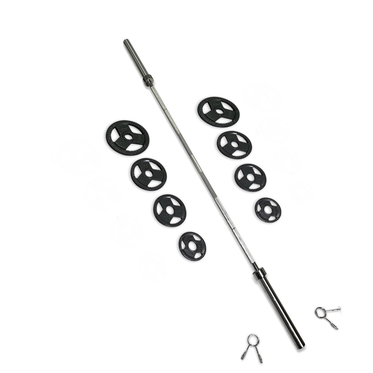 45-57.5kg Cast Iron Tri-Grip Barbell Set