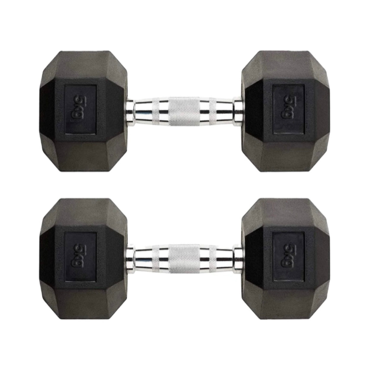 2x 5kg Hex Dumbbells