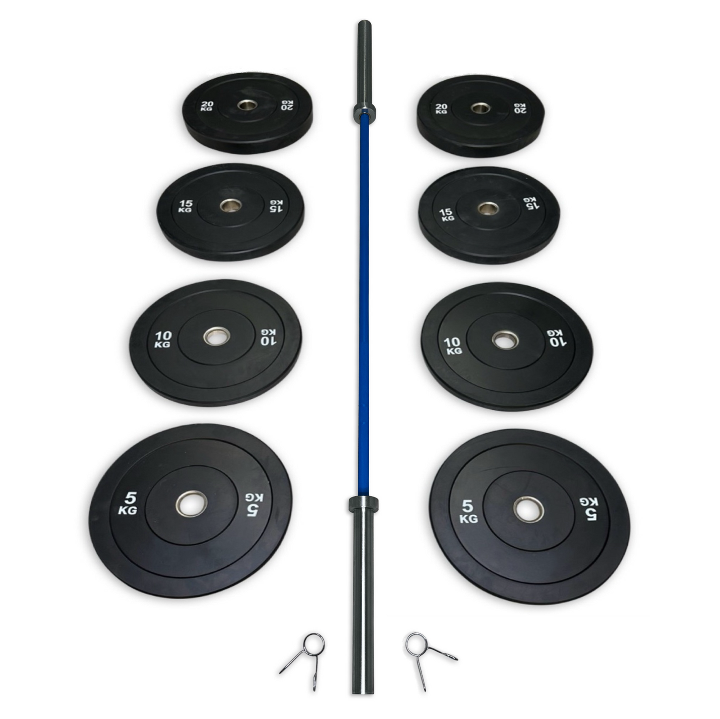 108-120kg Bumper Barbell Set