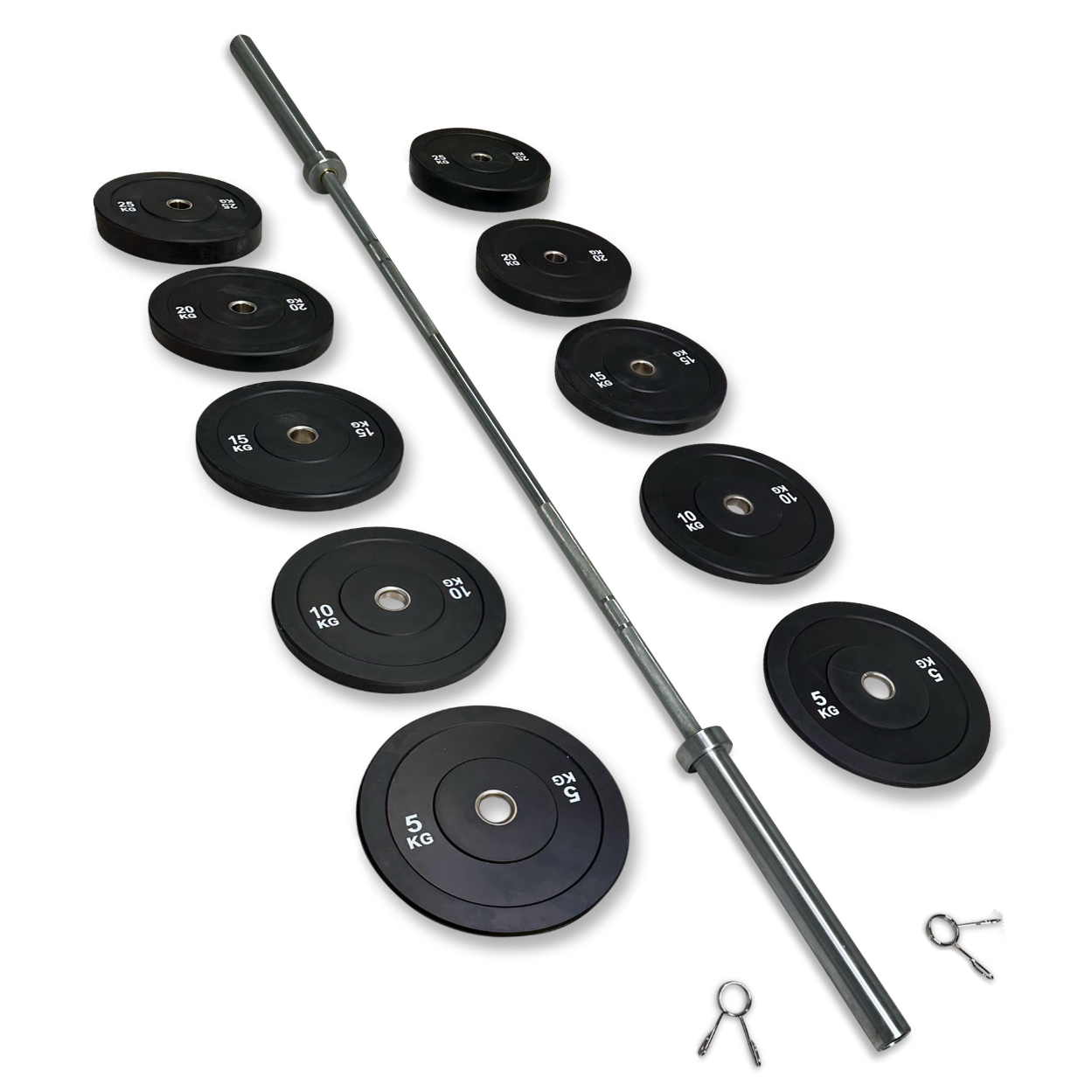 170kg Bumper Barbell Set