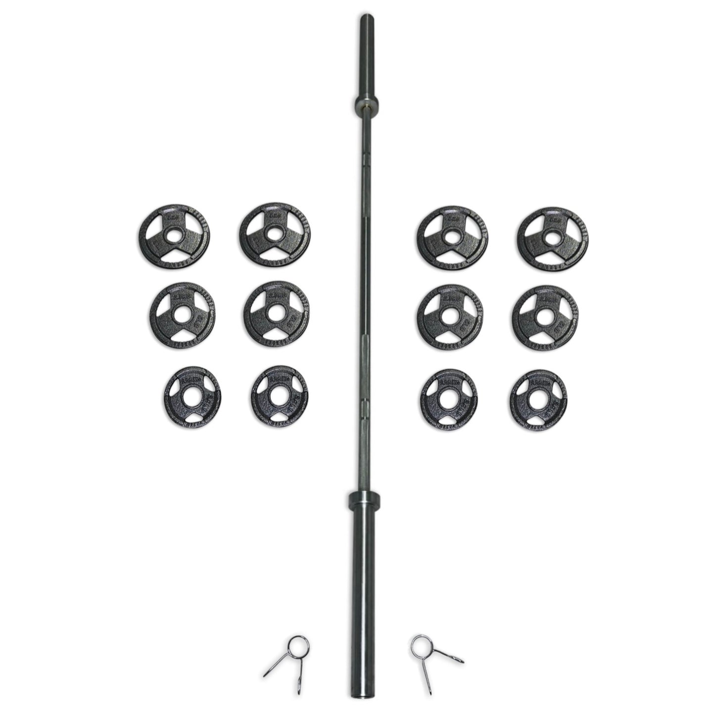 43-55kg Cast Iron Tri-Grip Barbell Set