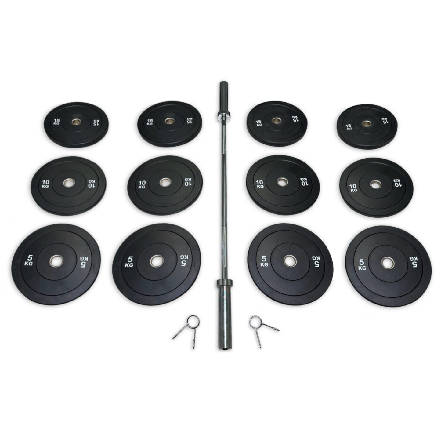 128-140kg Bumper Barbell Set
