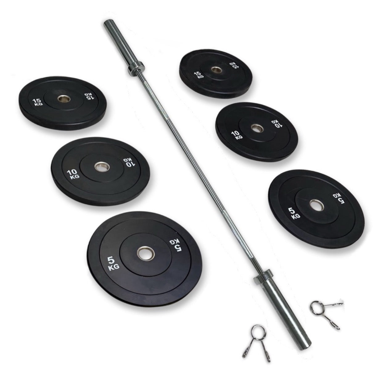 68-80kg Bumper Barbell Set