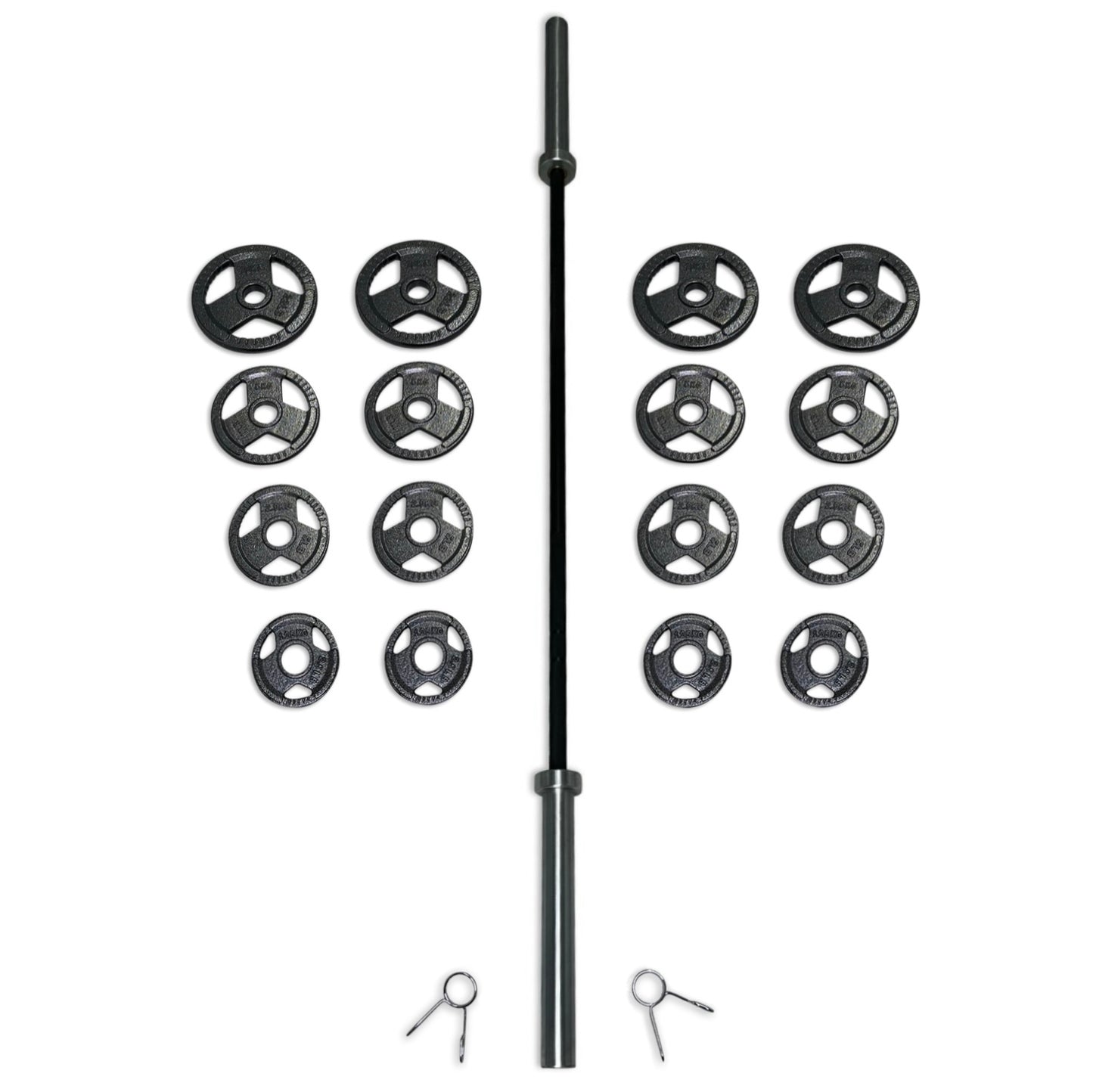 95kg Cast Iron Tri-Grip Barbell Set
