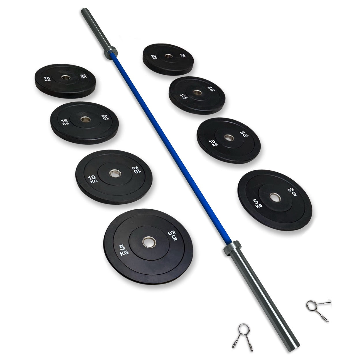 108-120kg Bumper Barbell Set