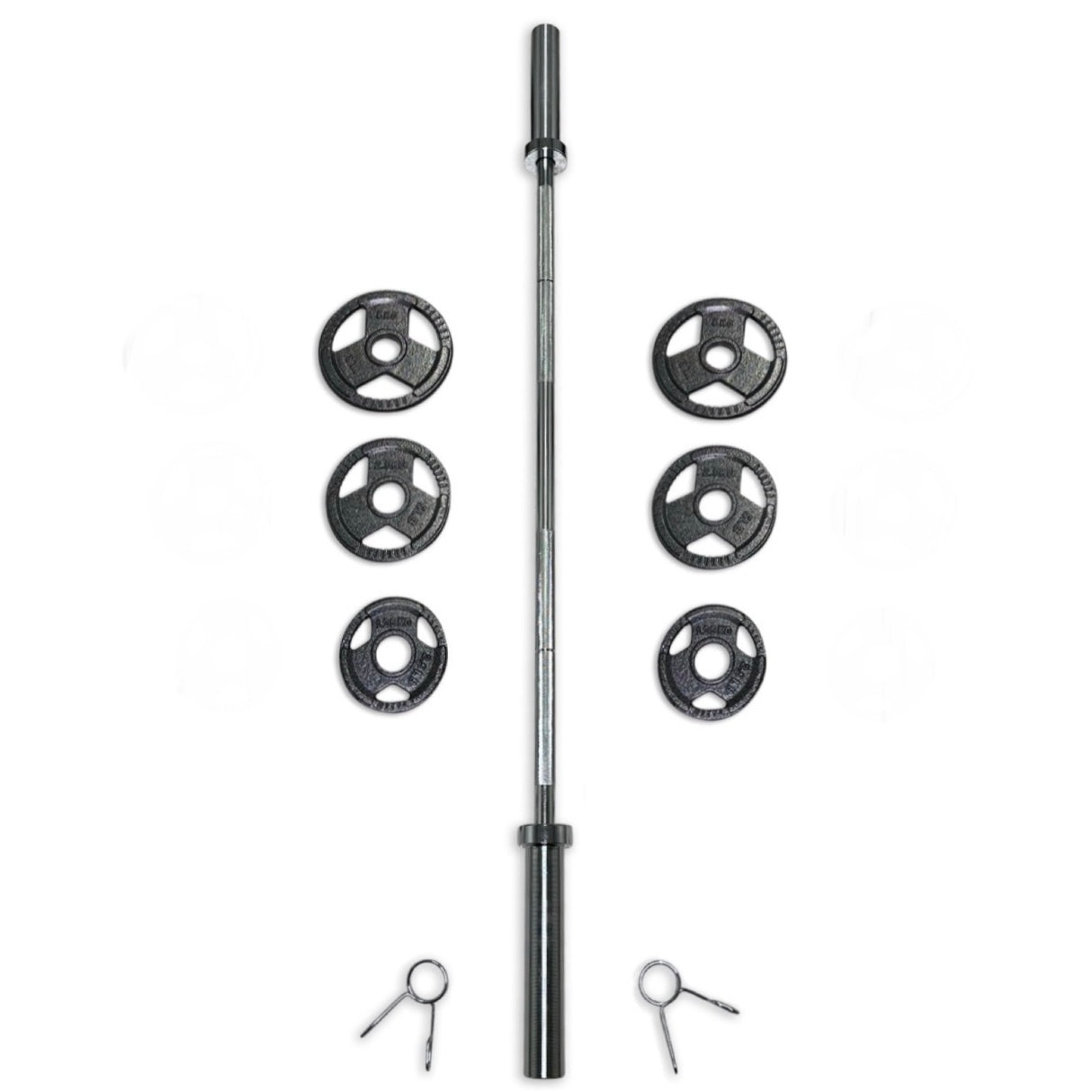 25-37.5kg Cast Iron Tri-Grip Barbell Set