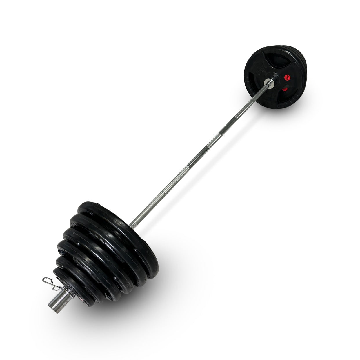 175kg Rubber Coated Tri-Grip Barbell Set