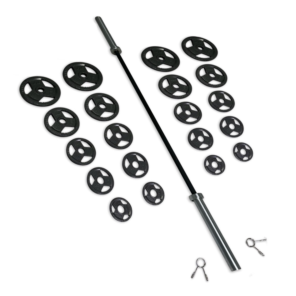 155kg Cast Iron Tri-Grip Barbell Set