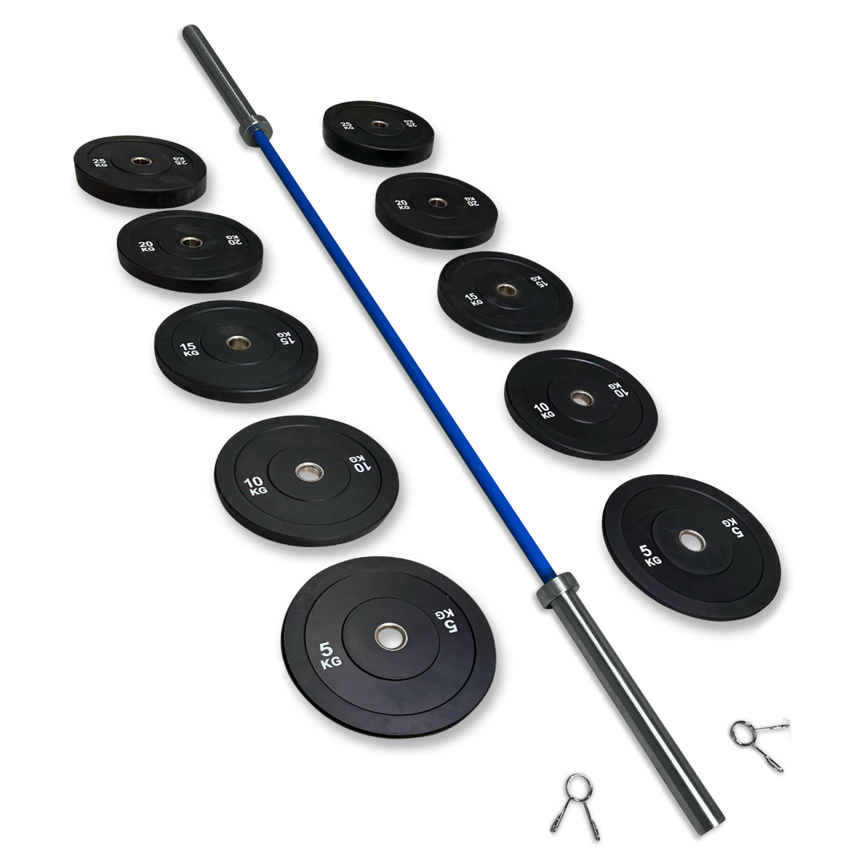 170kg Bumper Barbell Set