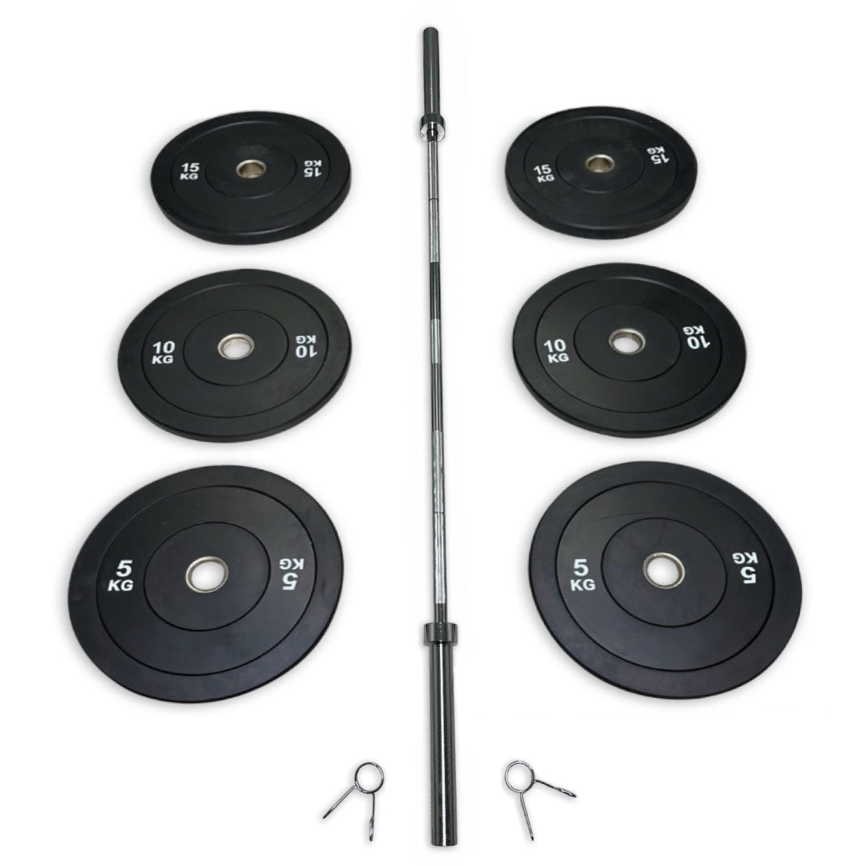 68-80kg Bumper Barbell Set