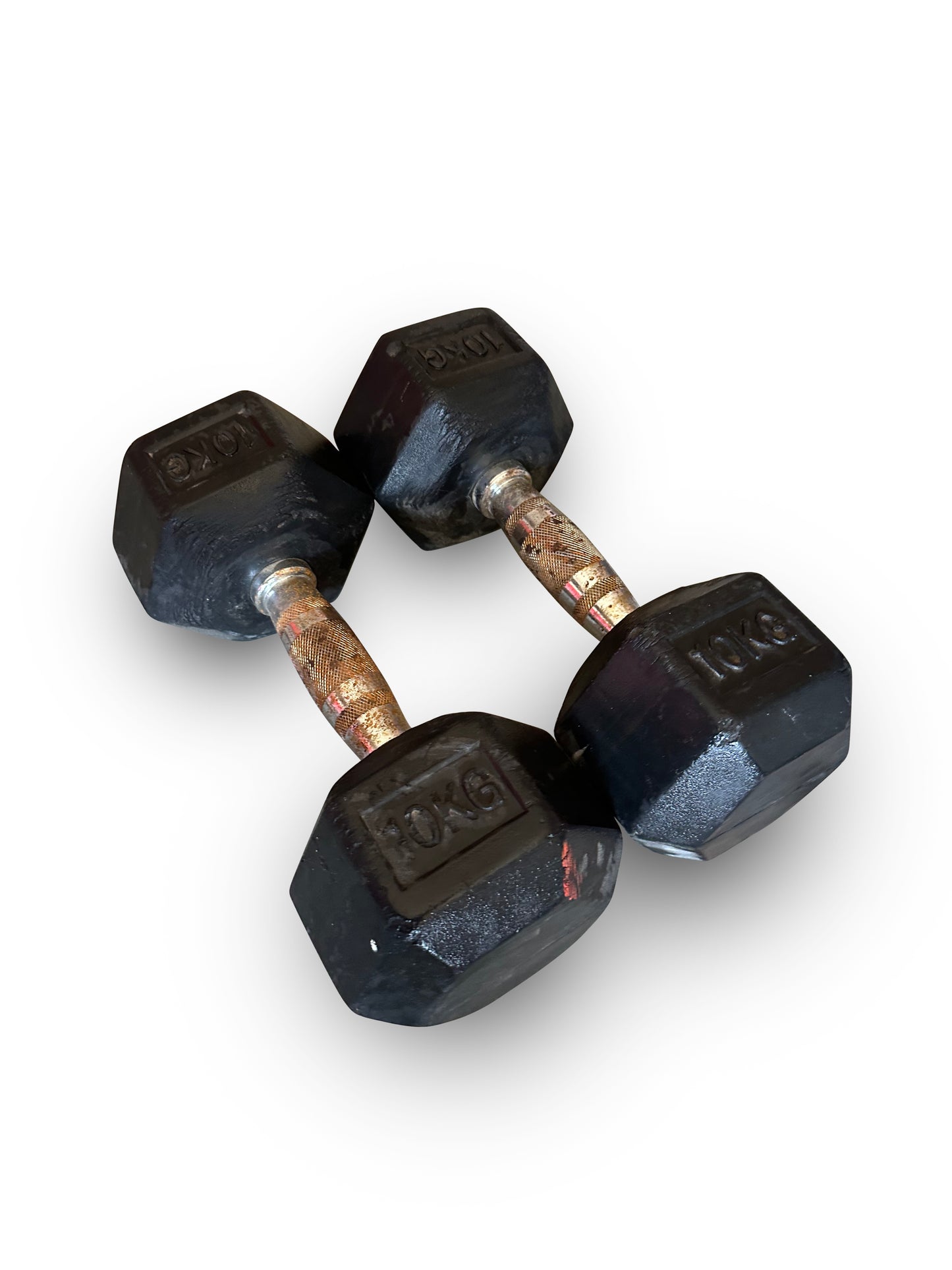 2x 10kg Hex Dumbbells (used)