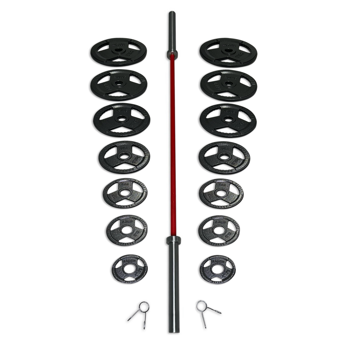 165-177.5kg Cast Iron Tri-Grip Barbell Set