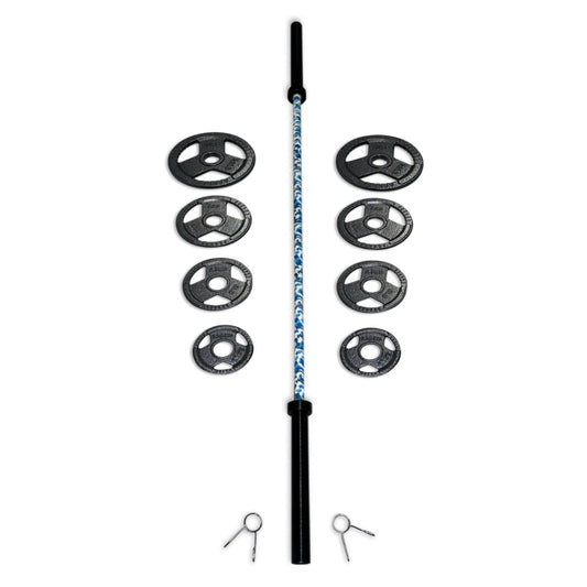 45-57.5kg Cast Iron Tri-Grip Barbell Set