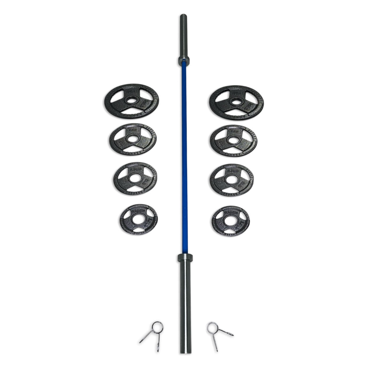 45-57.5kg Cast Iron Tri-Grip Barbell Set