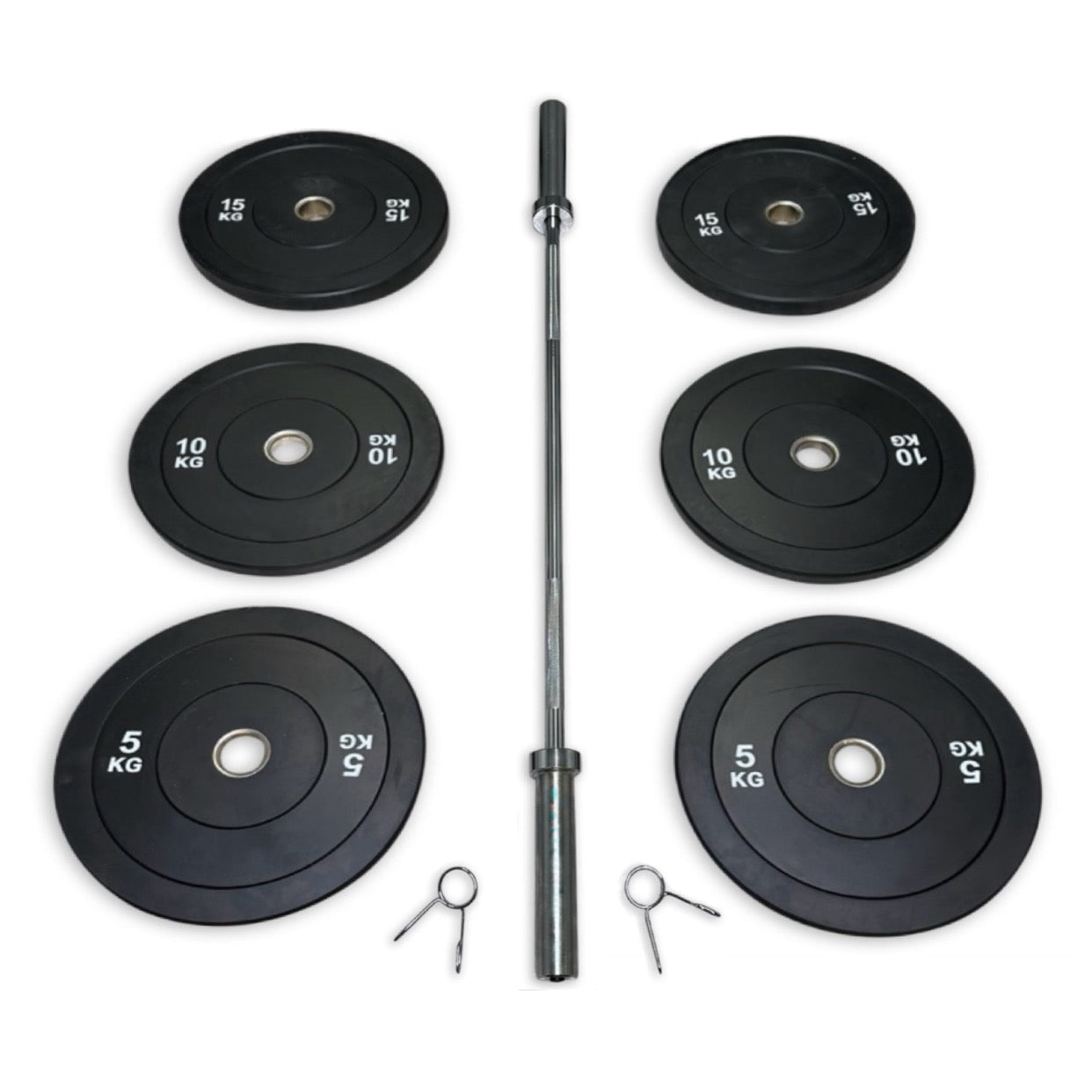 68-80kg Bumper Barbell Set
