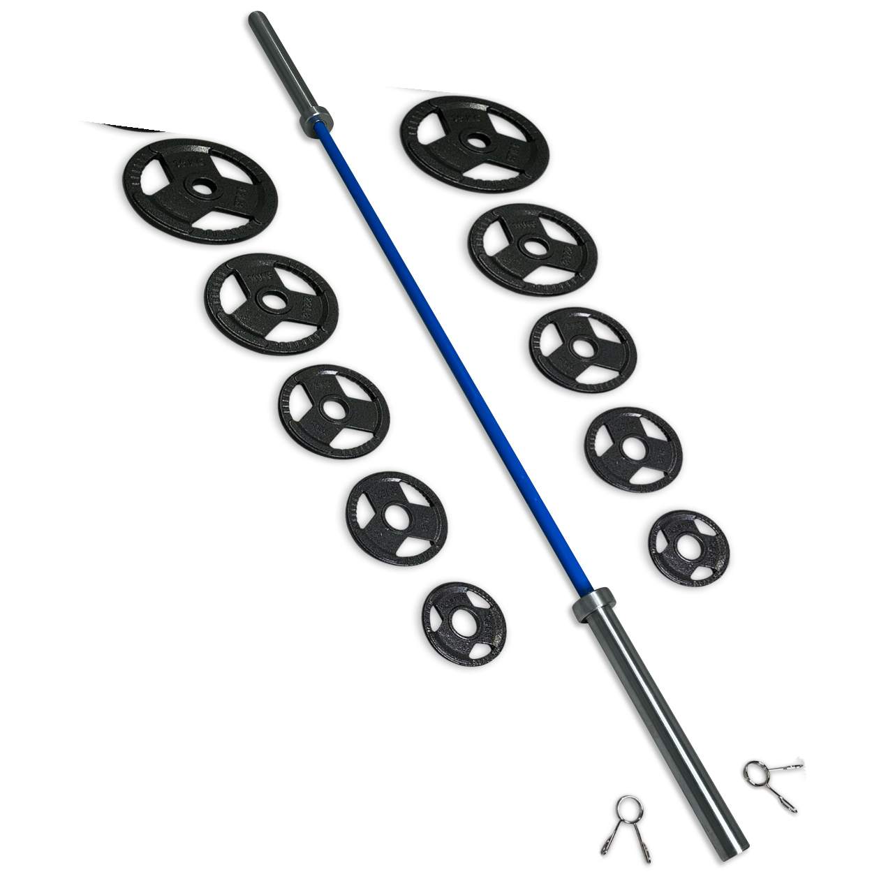 75-87.5kg Cast Iron Tri-Grip Barbell Set