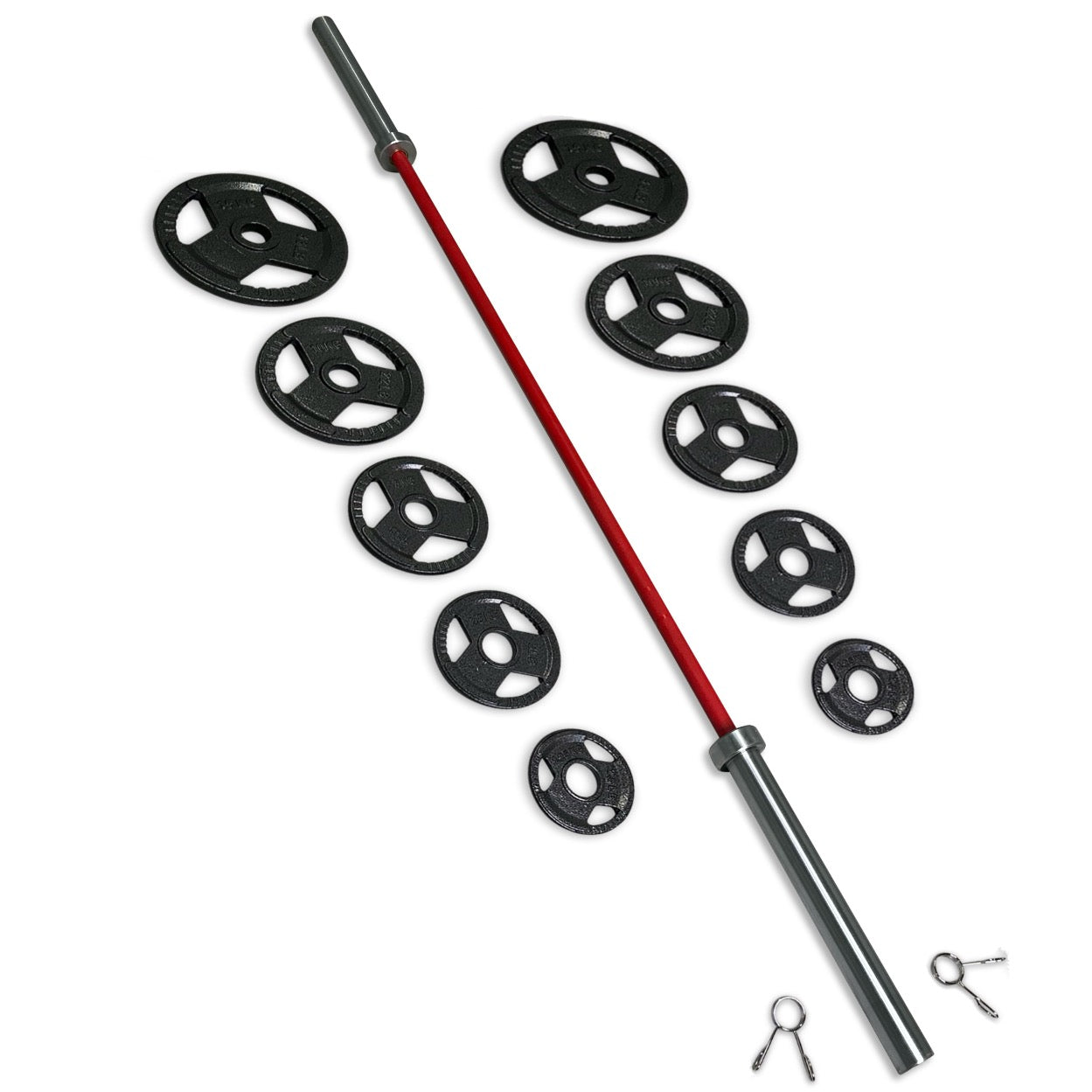 75-87.5kg Cast Iron Tri-Grip Barbell Set