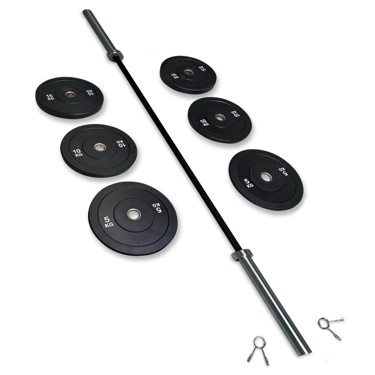 68-80kg Bumper Barbell Set