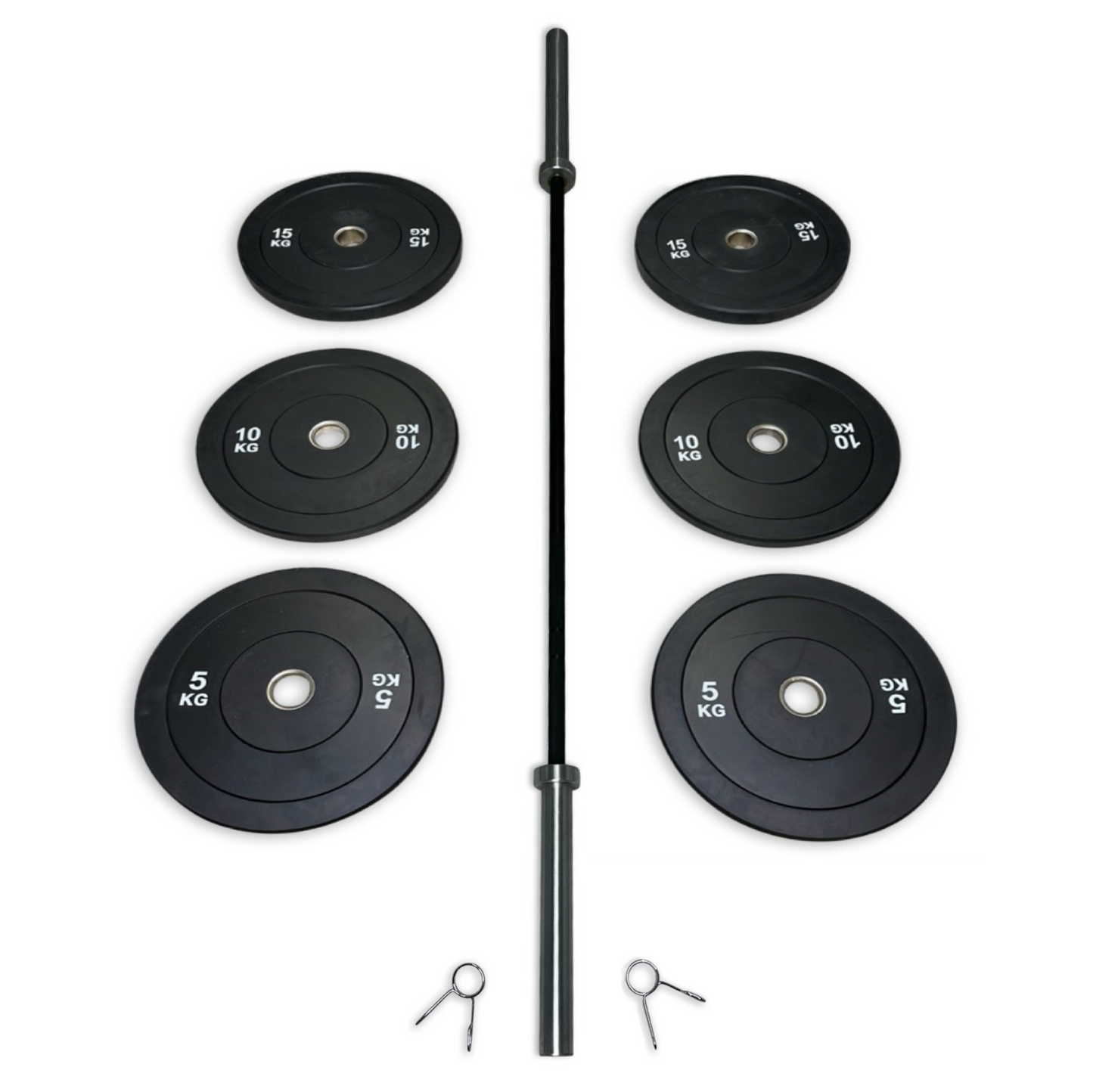 68-80kg Bumper Barbell Set