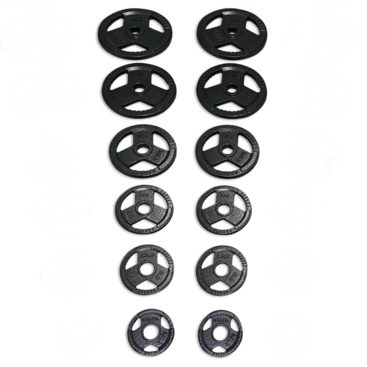 107.5kg Cast Iron Tri-Grip Plates Set