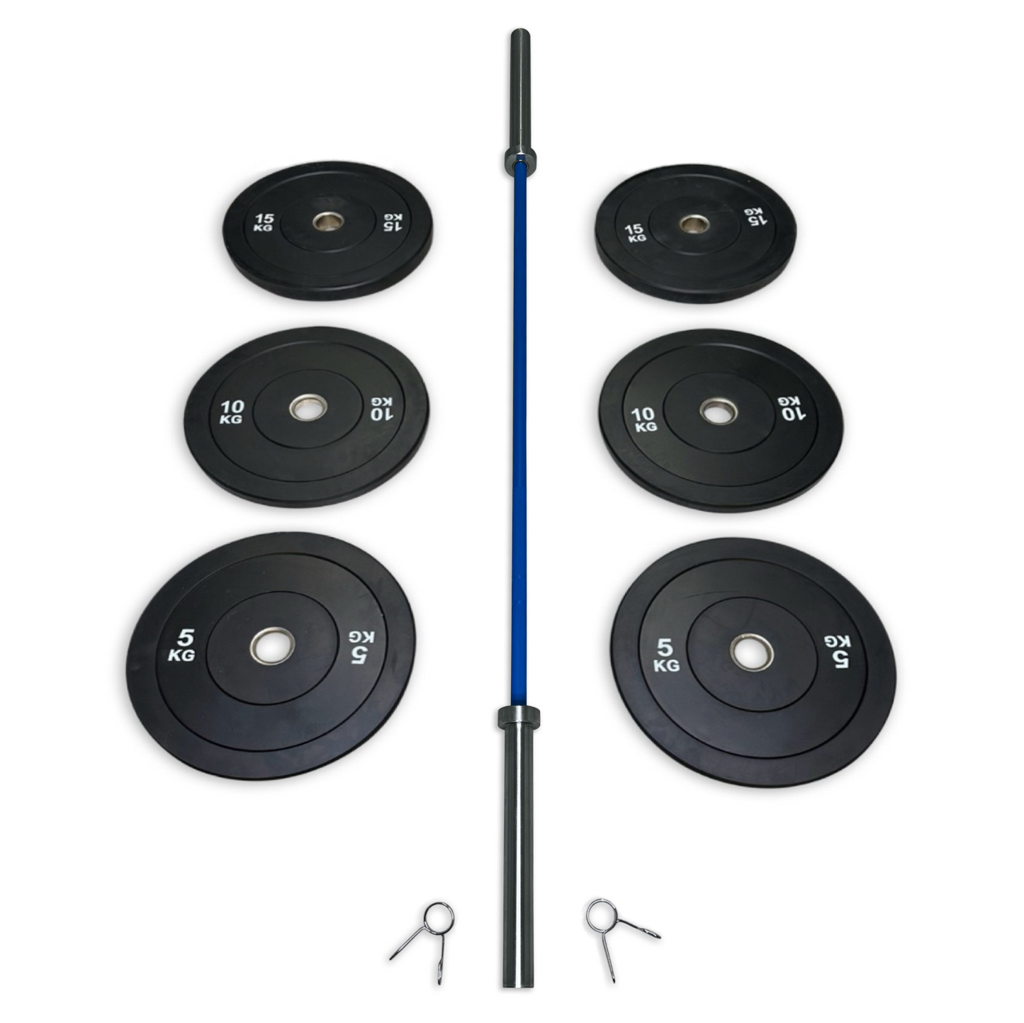 68-80kg Bumper Barbell Set
