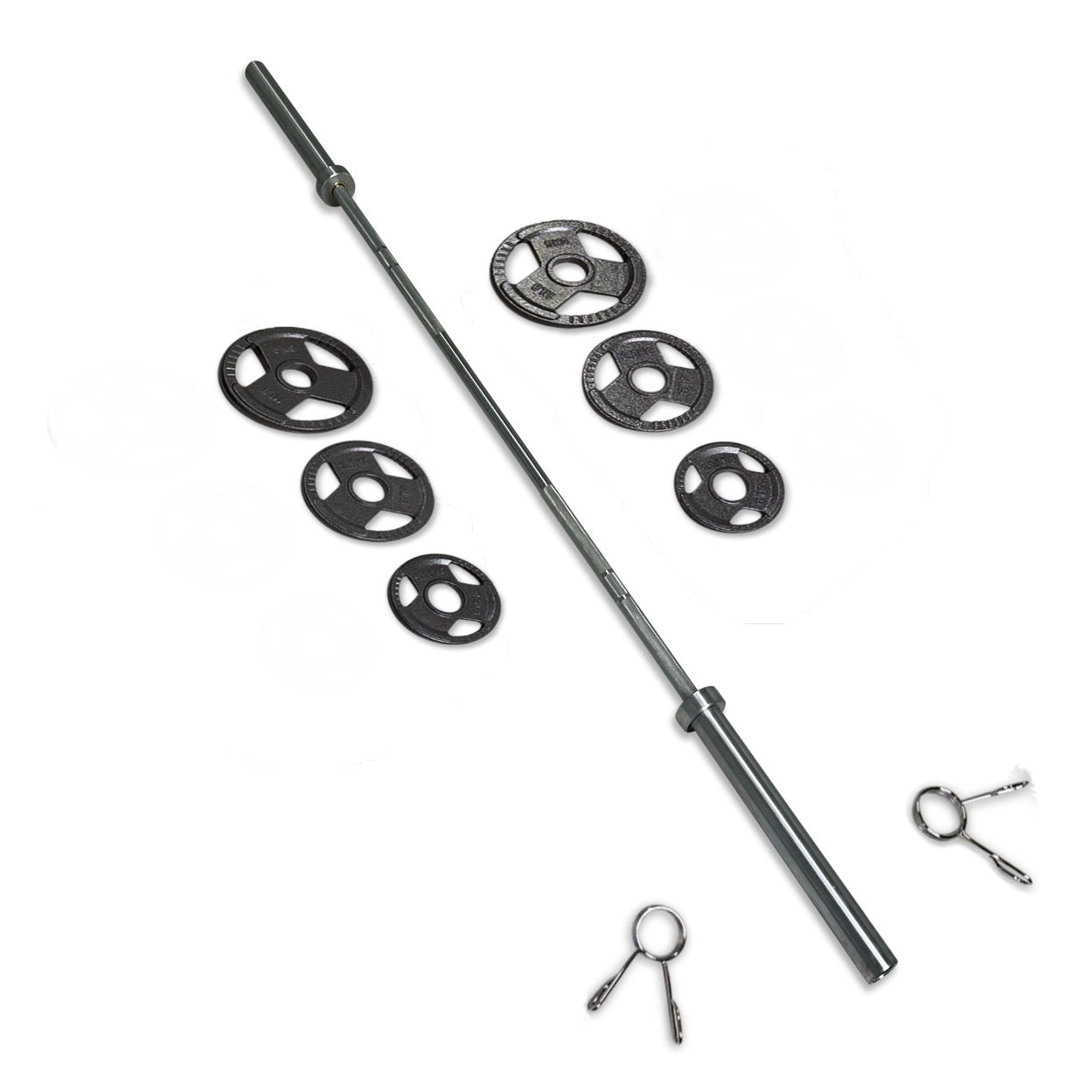 25-37.5kg Cast Iron Tri-Grip Barbell Set