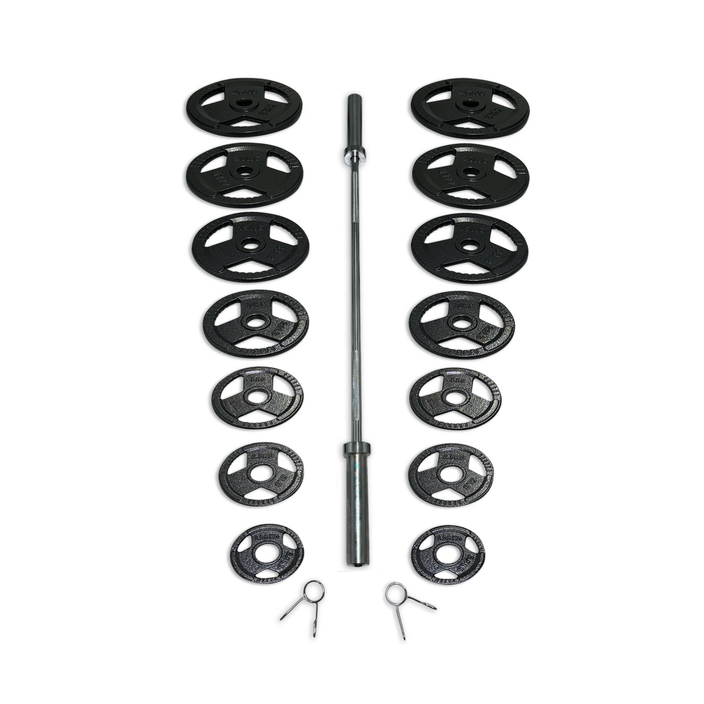 165-177.5kg Cast Iron Tri-Grip Barbell Set