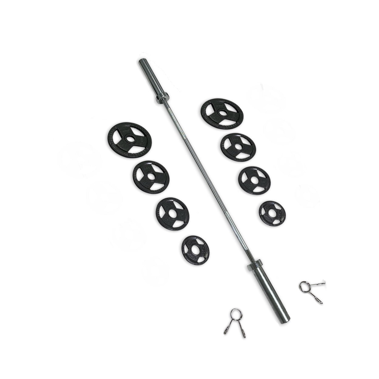 45-57.5kg Cast Iron Tri-Grip Barbell Set