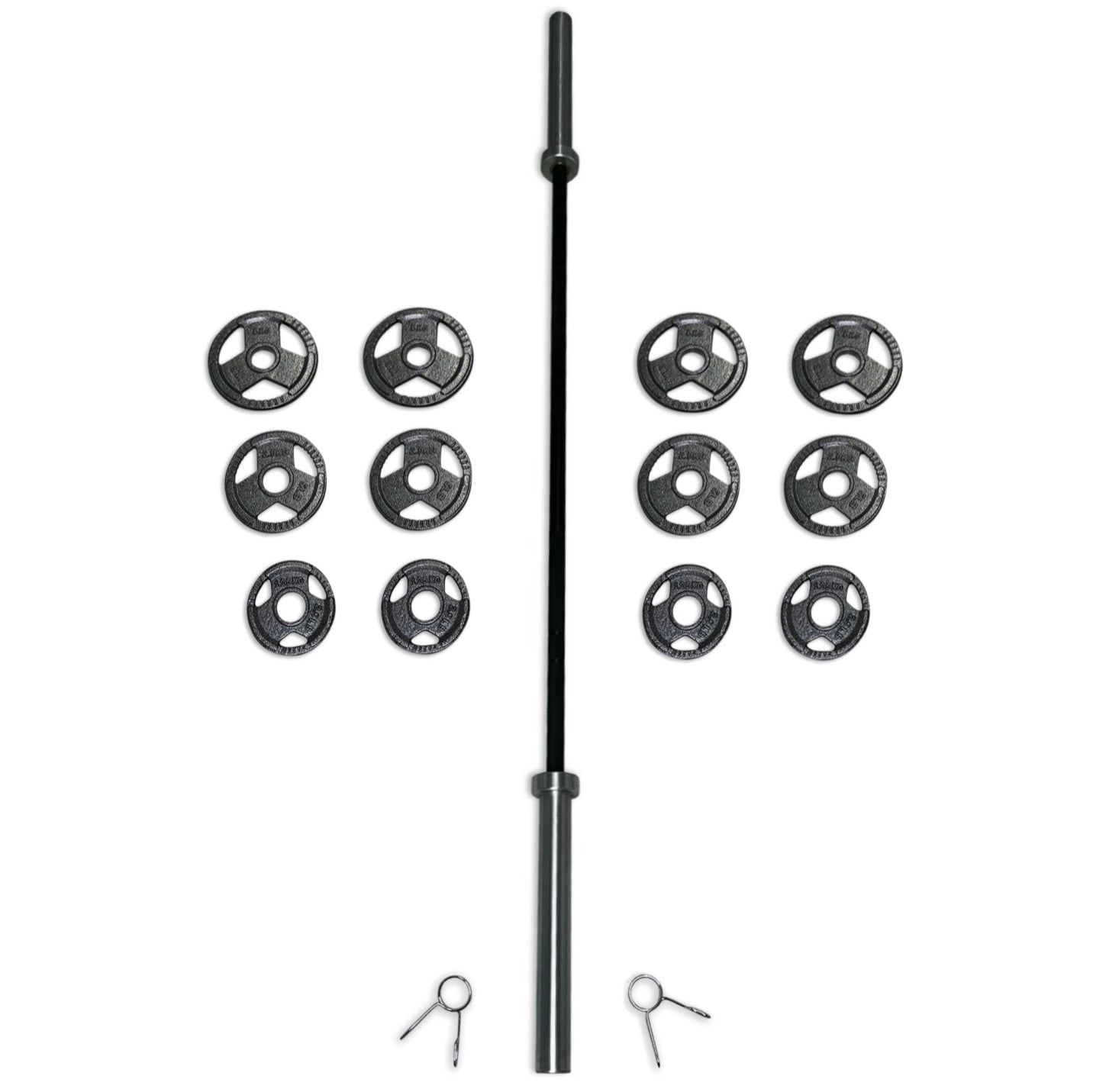 43-55kg Cast Iron Tri-Grip Barbell Set
