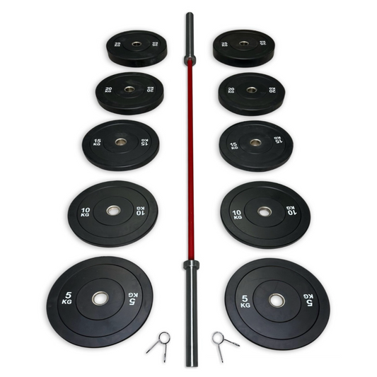 170kg Bumper Barbell Set
